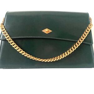 Metier - ROMA Patent Green with Gold Chain - MSRP $3050 - NWT